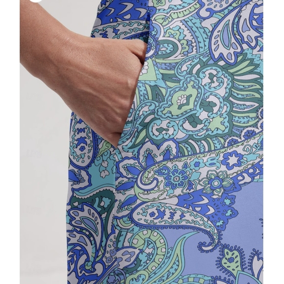 ACEGOLFS Blue Paisley Sleeveless Dress 2 Pockets Pickellball/Golf NWT Size Small - Picture 4 of 10